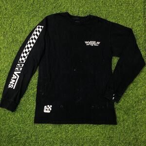 Retro Navy Vans Graphic Long-sleeve Tee